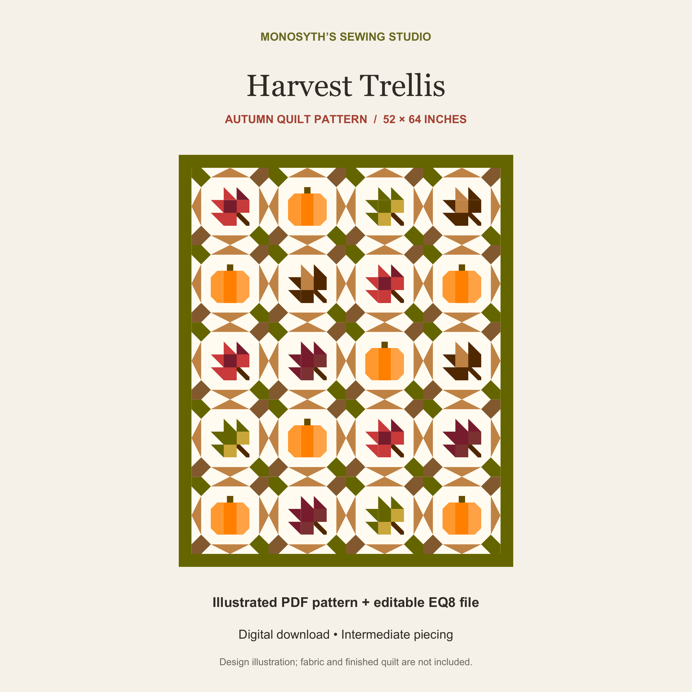 Harvest Trellis full quilt layout and pattern overview